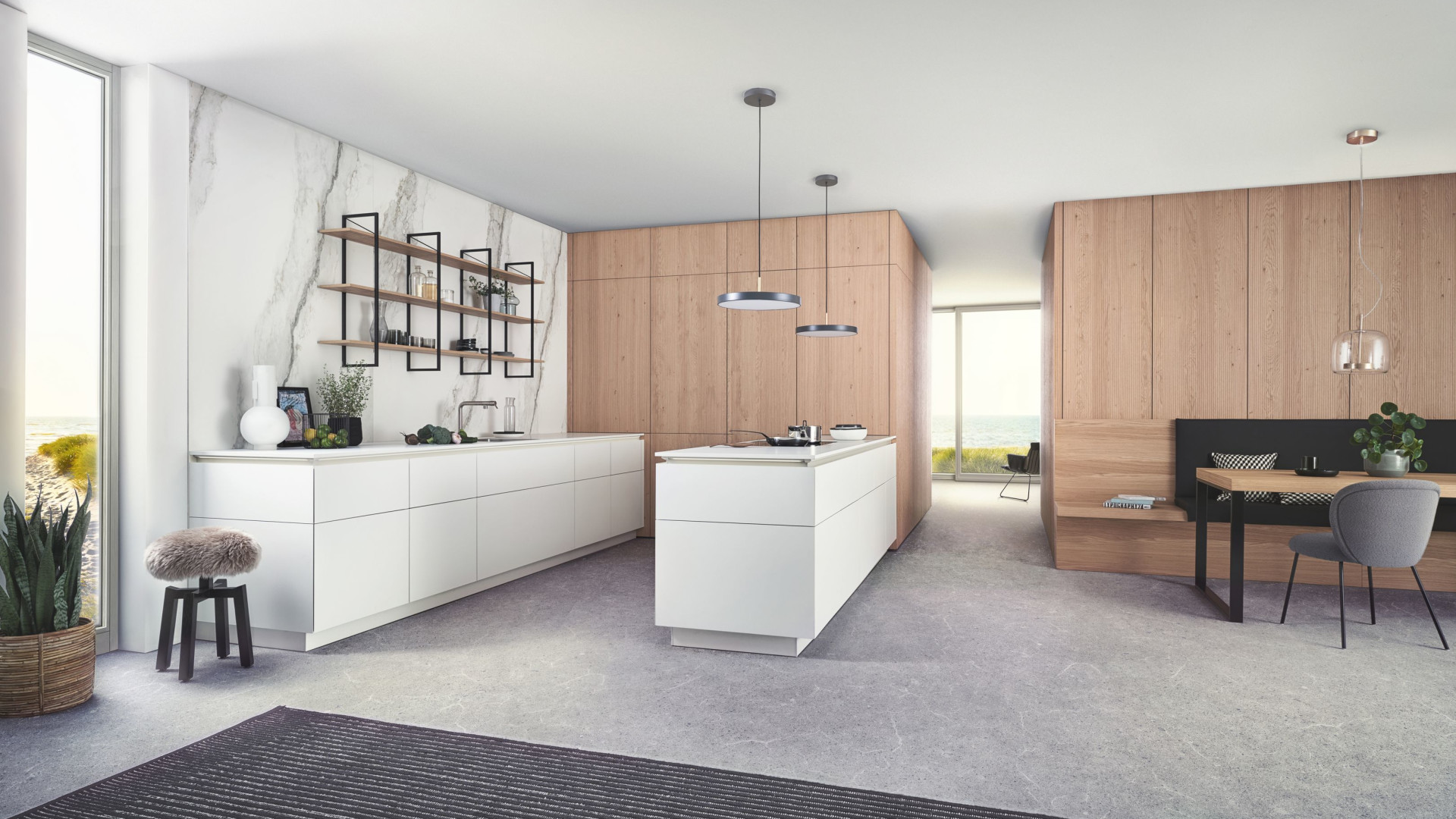 Moderne nemačke kuhinje od punog drveta i Fenix materijala – frontovi Bossa i F45