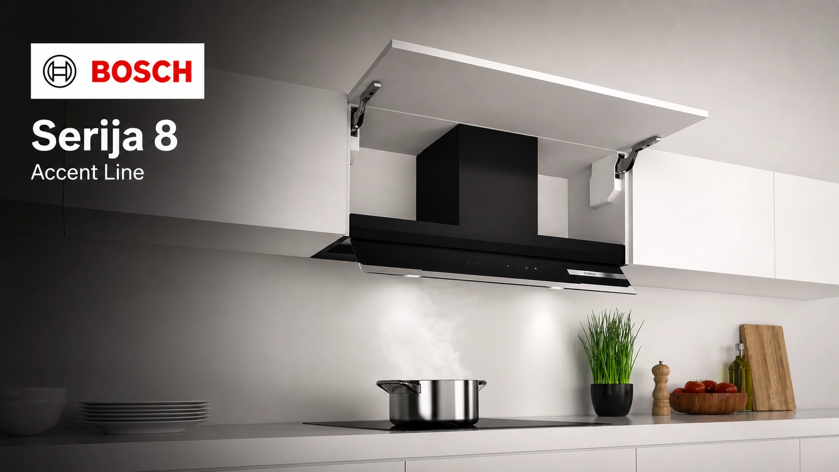 BOSCH aspirator Serije 8 i Accent Line u modernoj kuhinji
