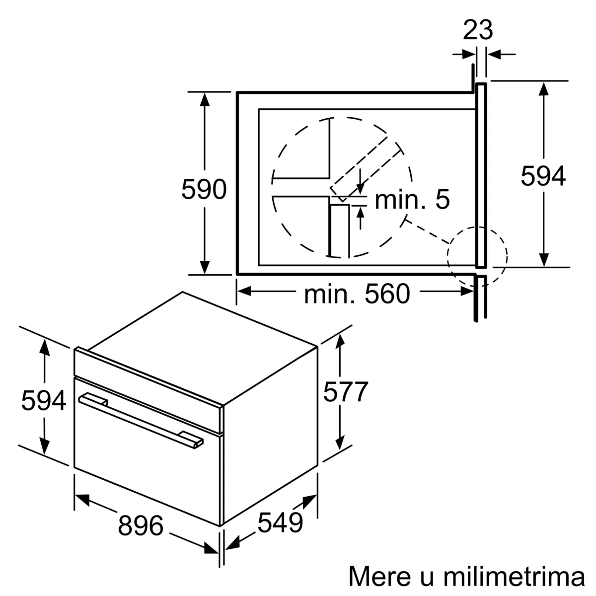 BOSCH VBD5780S0 Ugradna rerna 60 x 60 cm Nerđajući čelik serija 6