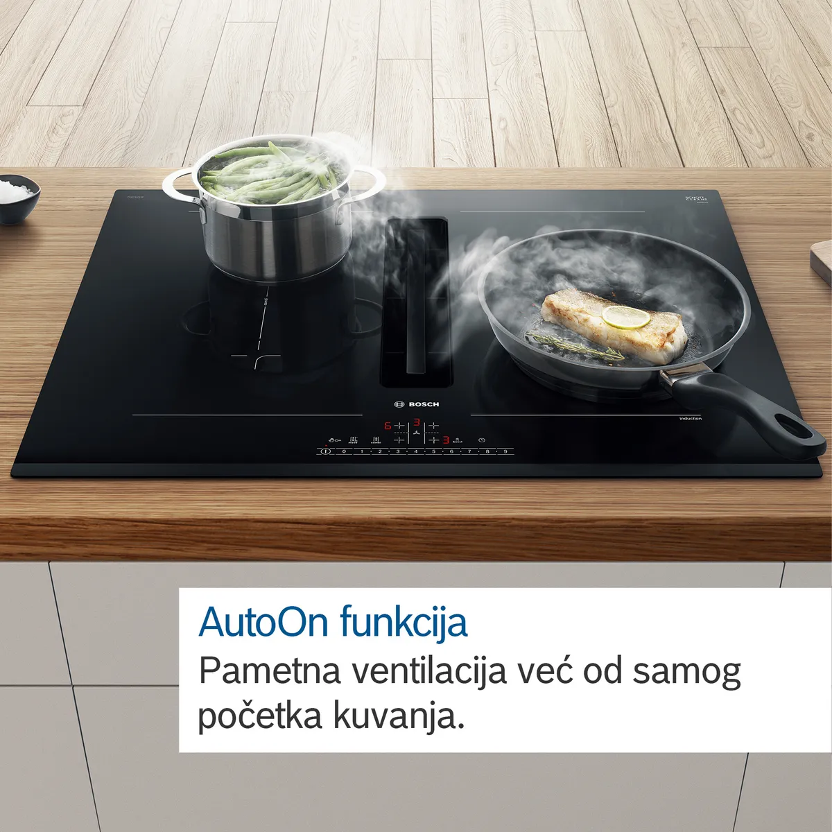 BOSCH PVQ711H26E Indukciona ploča za kuvanje sa integrisanim aspiratorom, 70 cm, ugradnja bez okvira serija 6