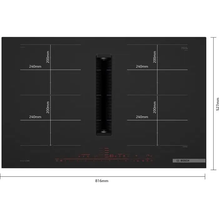 BOSCH PXX89BD56E	Indukciona ploča za kuvanje sa integrisanim aspiratorom, 80 cm, Plavo crna, ugradnja u ravni radne ploče serija 8, fotografija 5