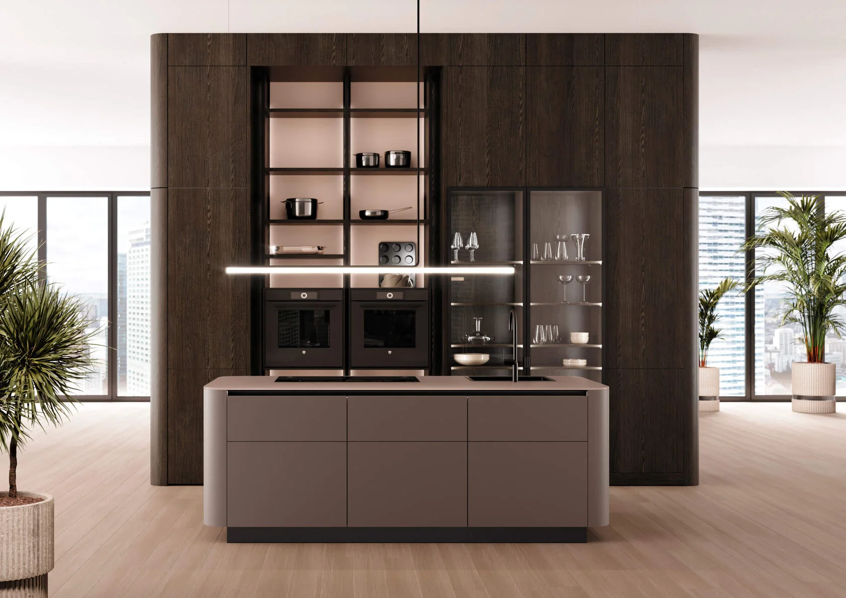 Dizajnerske kuhinje od drveta, stakla i prirodnog kamena