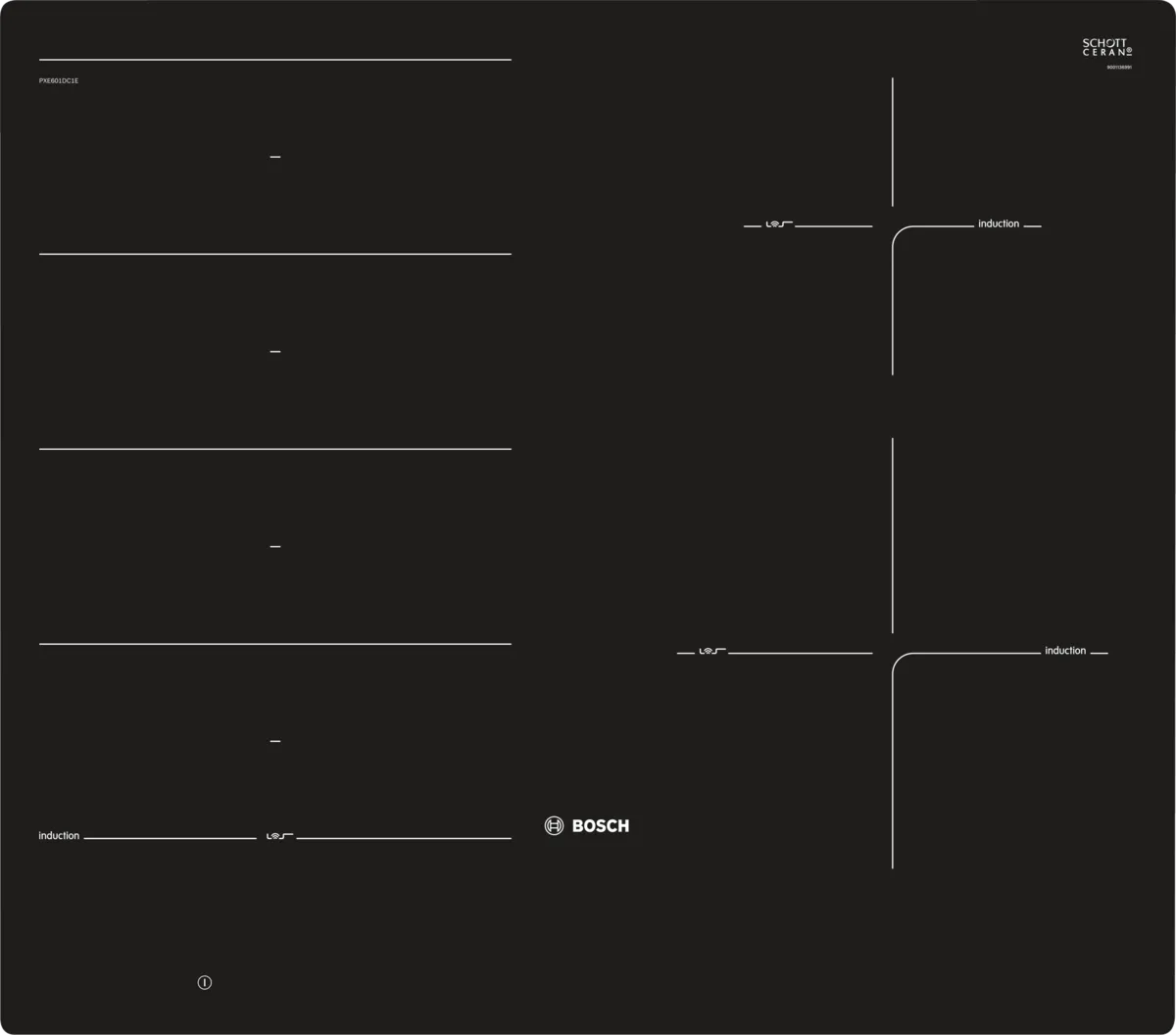 BOSCH PXE601DC1E Indukciona ploča za kuvanje 60 cm Crna, ugradnja u ravni radne ploče serija 8