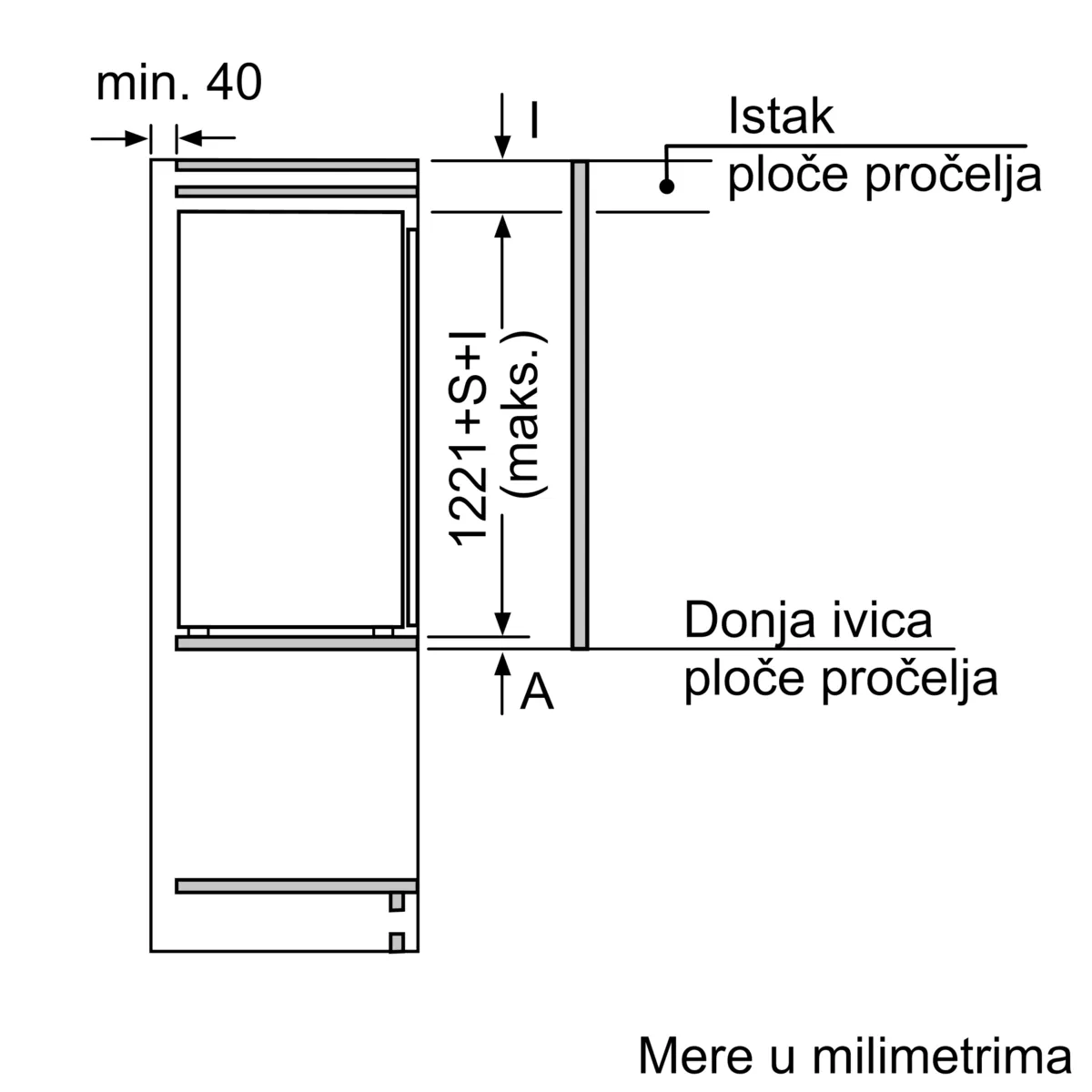 BOSCH KIR41SDD1 Ugradni frižider, 122.5 x 56 cm, Fiksna šarka, lagano zatvaranje serija 6