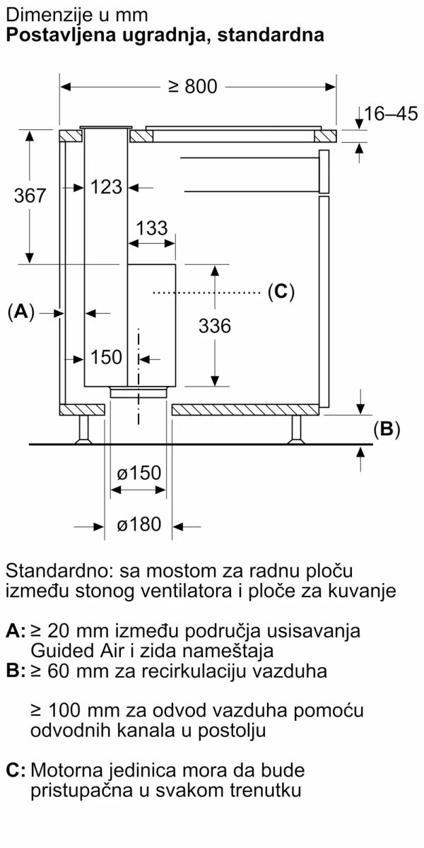 BOSCH DDW88MM65 Kuhinjski aspiratori na izvlačenje 80 cm Potpuna ugradnja serija 8