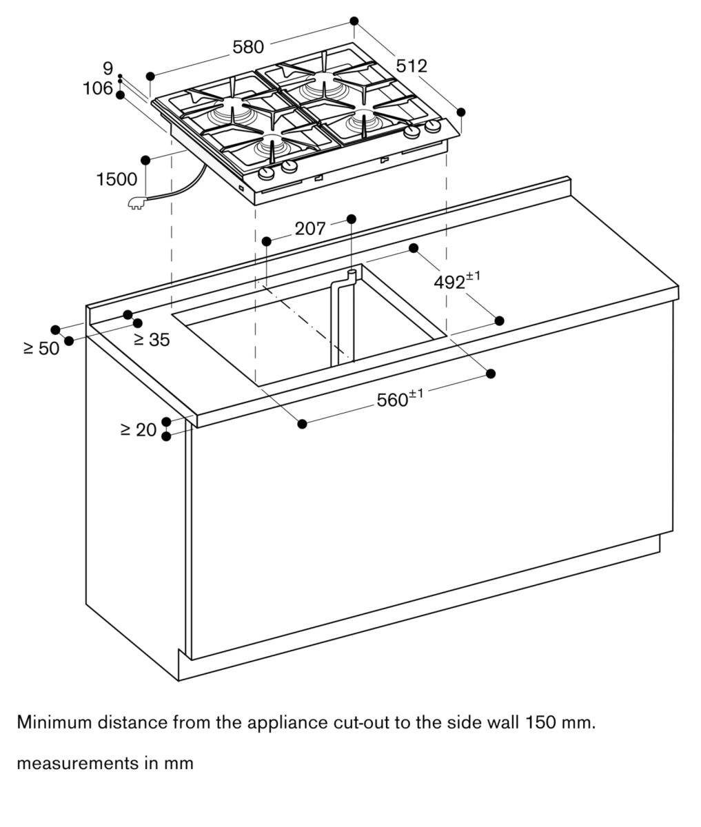 Gaggenau VG264220 Plinska ploča za kuvanje serija 200 Gaggenau VG264220 Plinska ploča za kuvanje serija 200