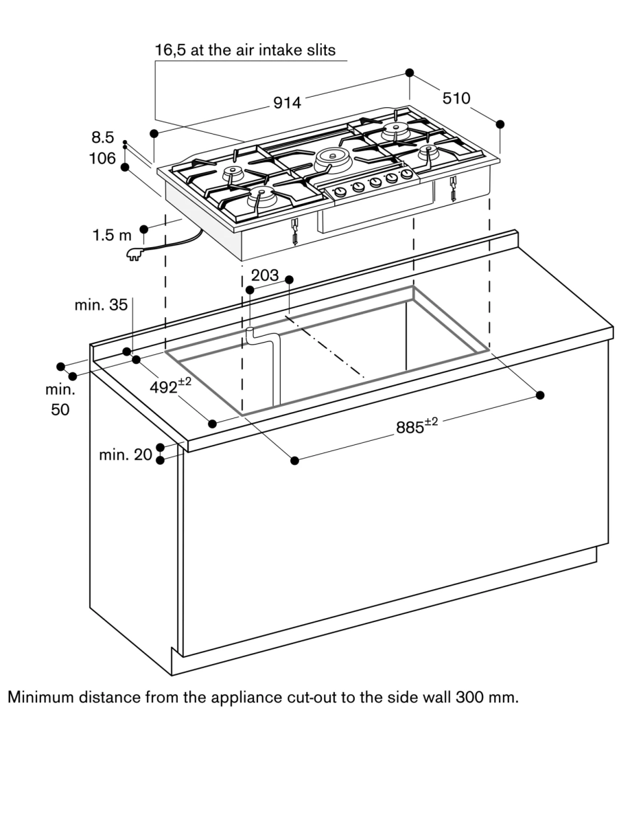 Gaggenau VG295250 Plinska ploča za kuvanje serija 200 Gaggenau VG295250 Plinska ploča za kuvanje serija 200