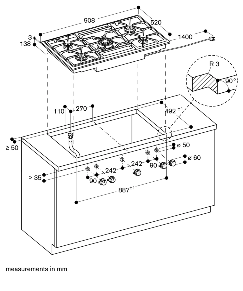 Gaggenau VG491115F Vario plinska ploča za kuvanje serija 400